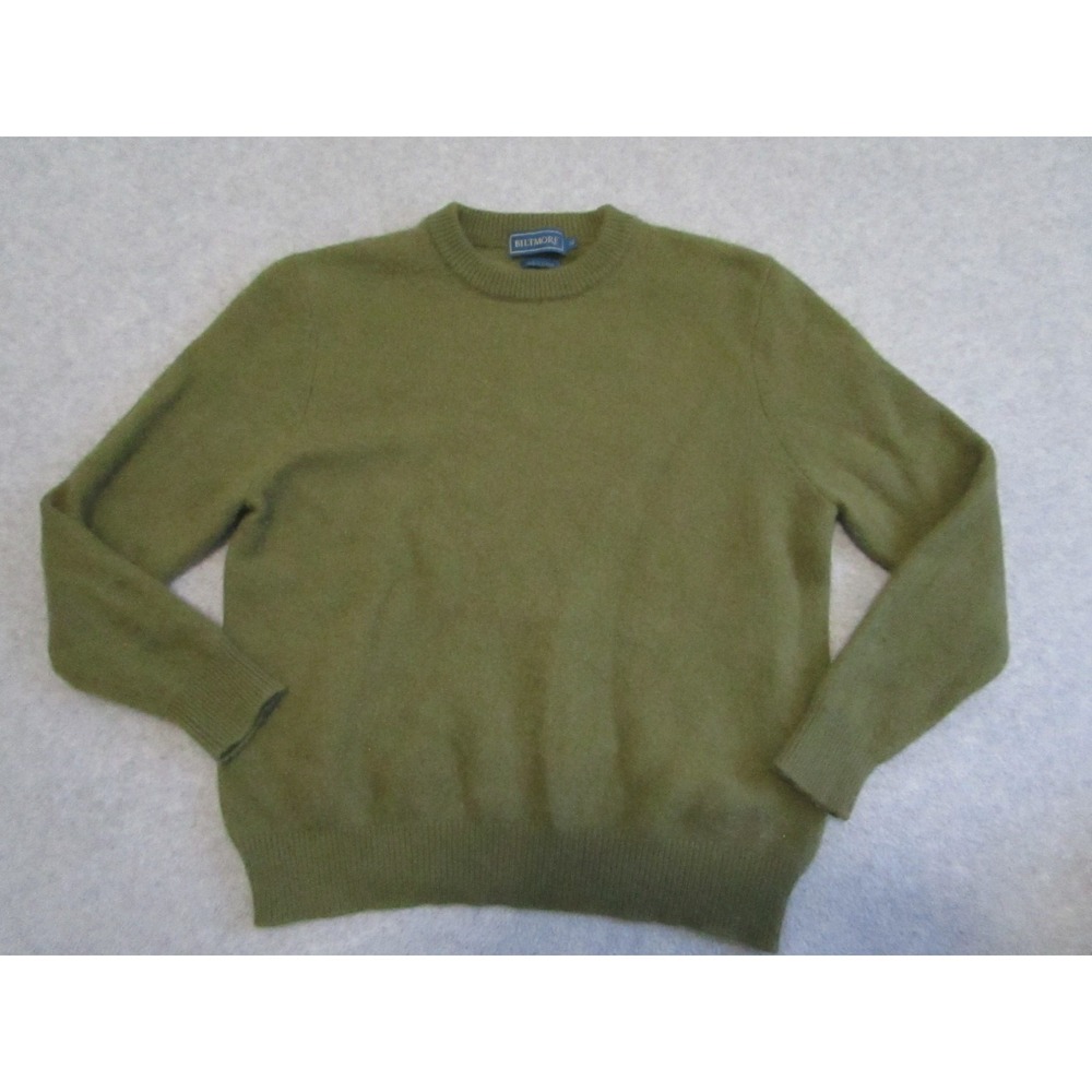 Biltmore‎ Sweater Mens Medium Green 100% Pure Cashmere Crewneck Quiet Luxury